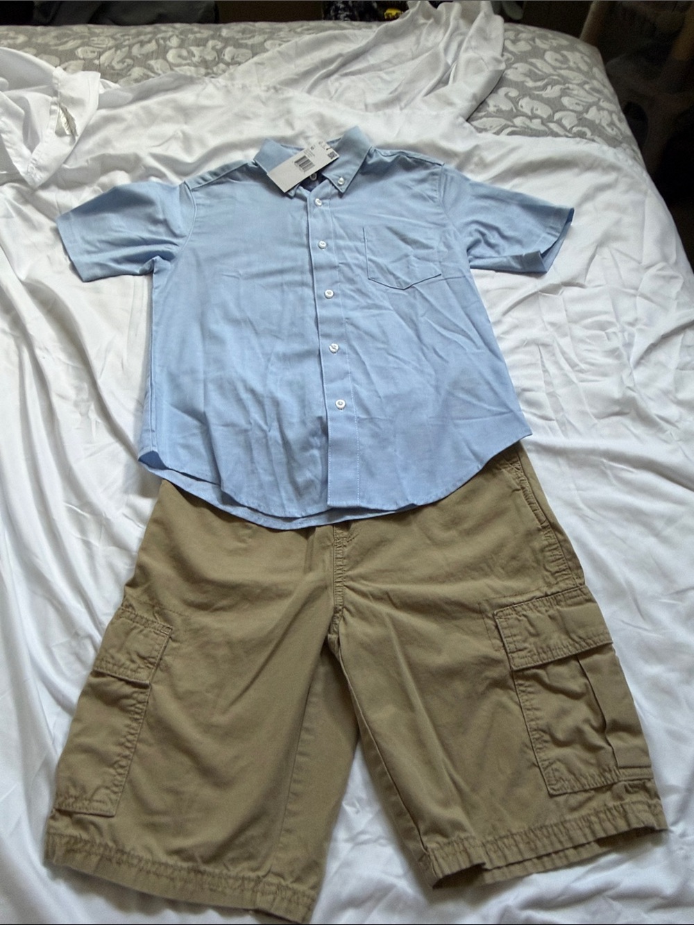 Place Light Blue Short Sleeve Button-Down Shirt